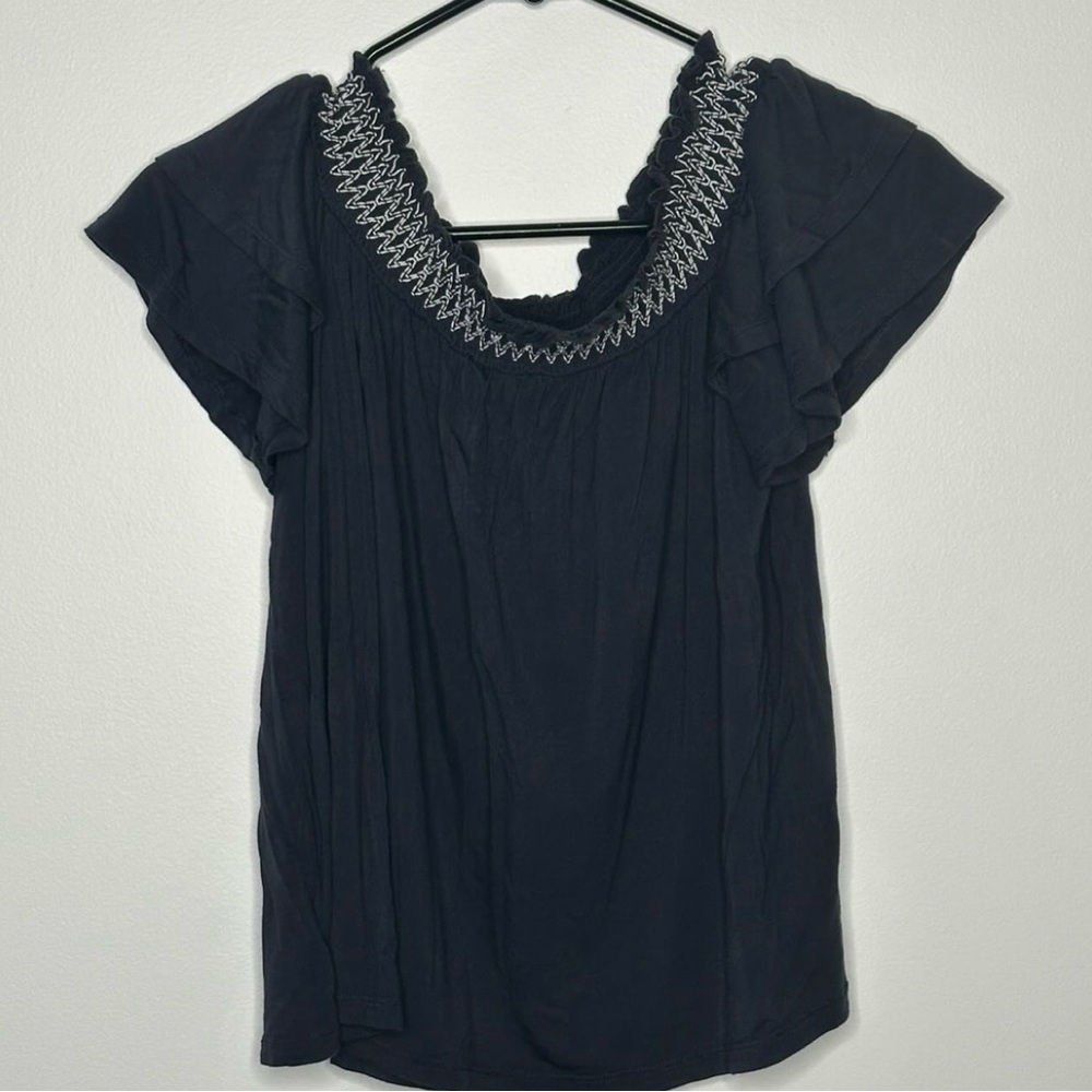 American Eagle Dark Grey Off The Shoulder Top